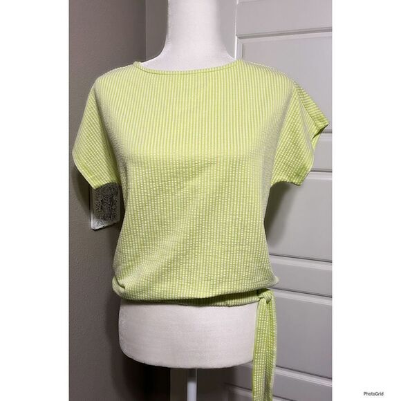 Michael Kors Stripe Limeade Top - Picture 1 of 2